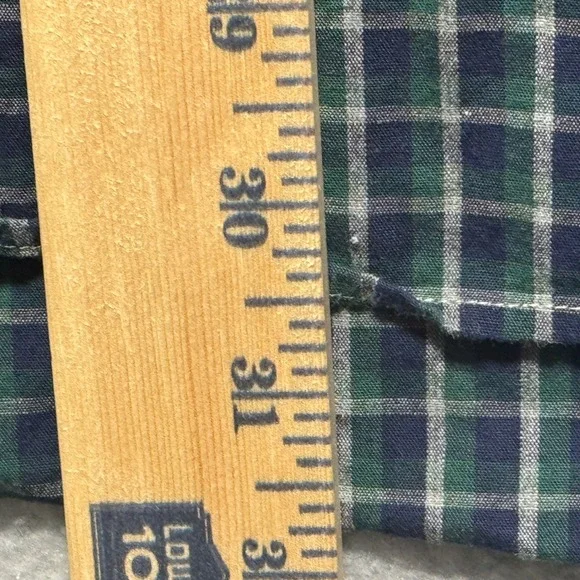 Brooks Brothers 1818 Regent Shirt XXL Mens Green Navy Plaid Cotton Button Down - Picture 4 of 7